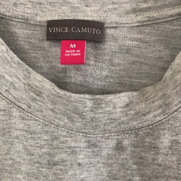 Vince Camuto Grey Crew Neck Wrap Front Sweatshirt Cotton/Spandex M - Picture 3 of 4